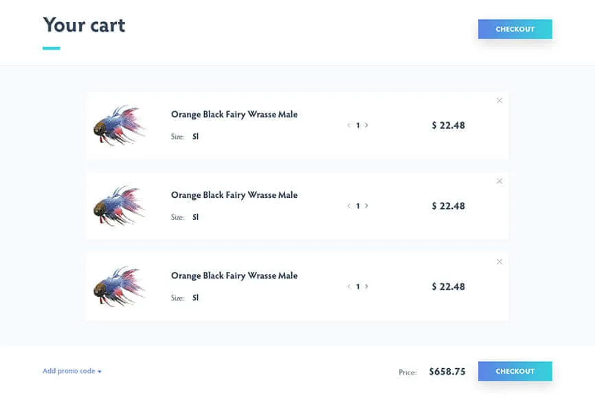 Cart page example