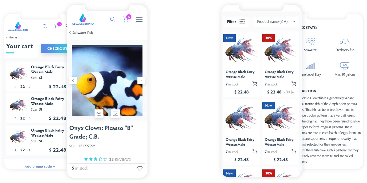 Aqua design mobile pages
