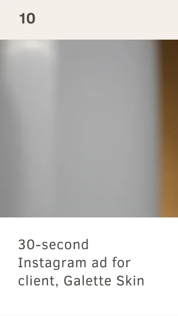 30-second Instagram ad for Galette Skincare