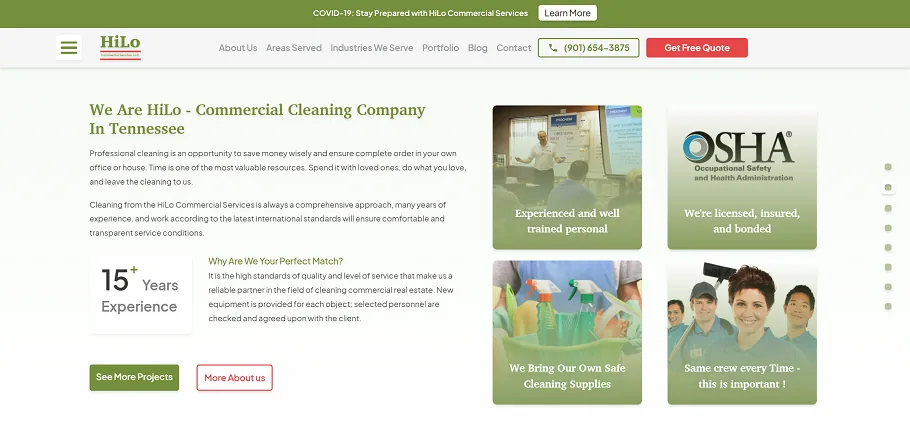 We Are HiLo section of the main page with benefit cards