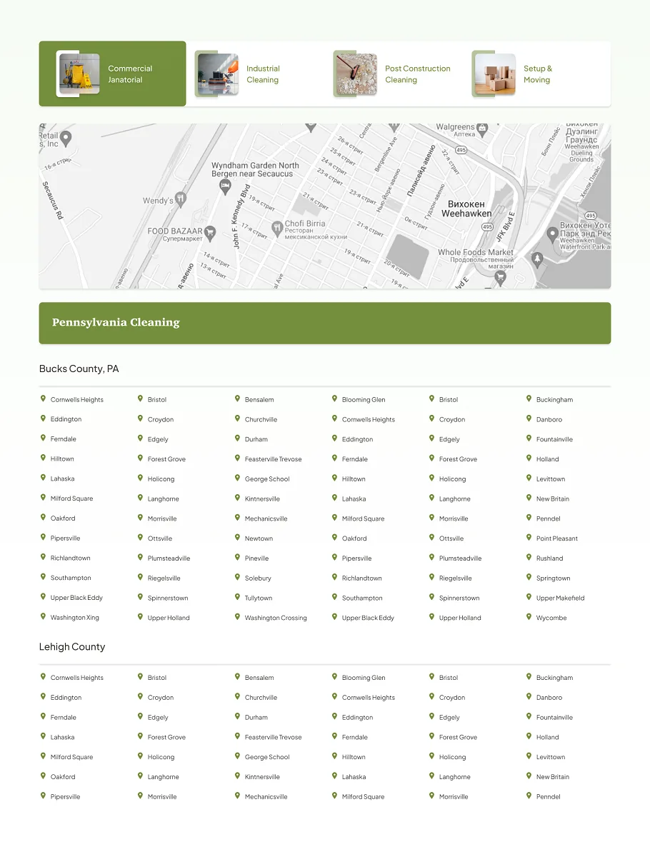 Local landing page for a HiLo Commercial service area