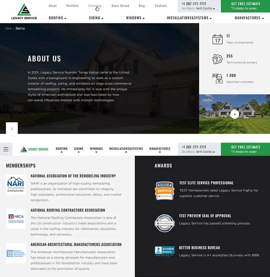 about us page example