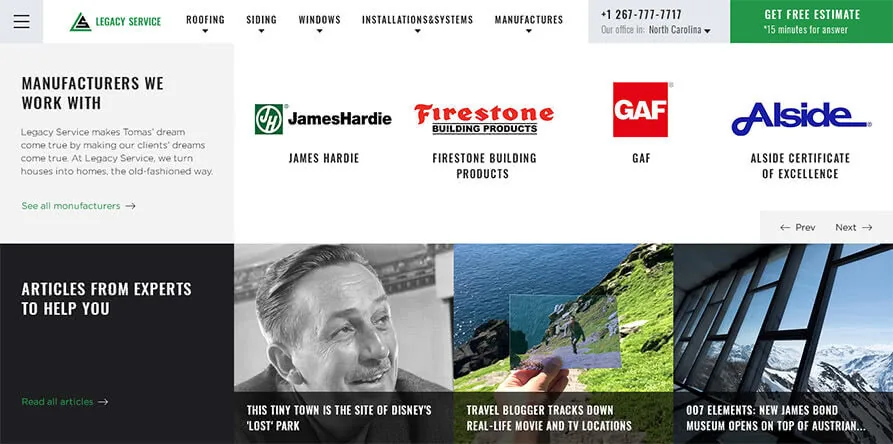 blog implementation at main page
