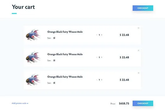 Cart page example
