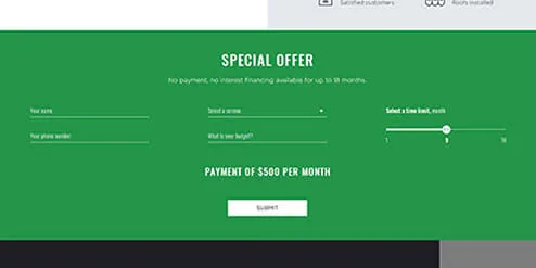 capture form at the website