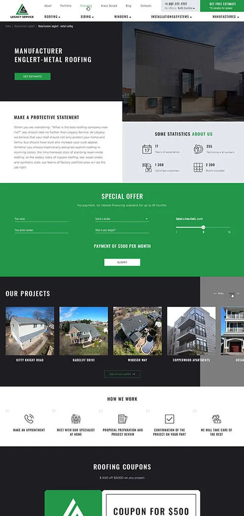 manufacturer page example