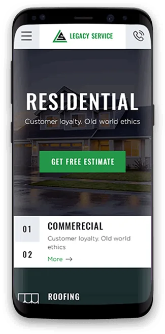 main page mobile example